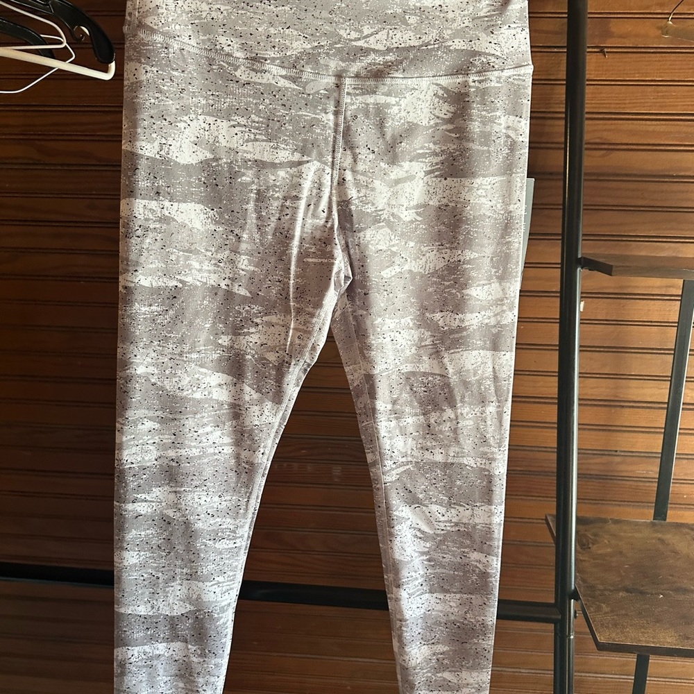 Glyder Womens Leggings Gray Camo Size Large Metallic Fleck High Rise